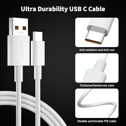 Image of Realme Original 100W Supervooc Usb Type C Charging Data Cable for Realme 12 pro plus /11 pro plus /11 /10 /9 Pro /Narzo 60 Pro /60 /50 /50 pro /30 Support 65W Superdart and 33W Dart Also Quick Charge, White