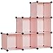 Produktbild SONGMICS Steckregal, Kunststoffregal, DIY-Würfelregal, Stufenregal, Regalsystem, 6 Fächer, für Spielzeug, Schuhe, Bücher, Wohnzimmer, Kinderzimmer, Schlafzimmer, 93 x 31 x 93 cm, rosa LPC111P01