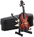 8cm Höhe Mini Miniatur Violine Holzinstrument Modell mit Ständer, Bogen und Geschenkbox Mini Musikinstrument Miniatur Puppenhaus Modell Hauptdekoration