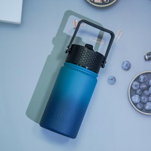 Image of BJPKPK Insulated Water Bottle, 15oz Stainless Steel with Straw Lid