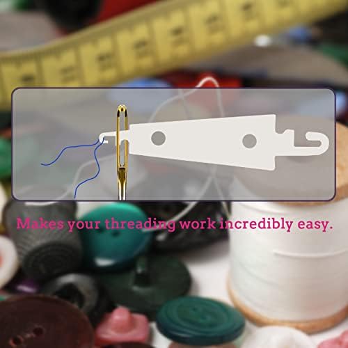 30 PCS Large Eye Sewing Needles, 3.5cm/3.7cm/4cm 3 Sizes Needles, Embroidery Needles for Hand Sewing with a Threader and a Plastic Storage Bottle