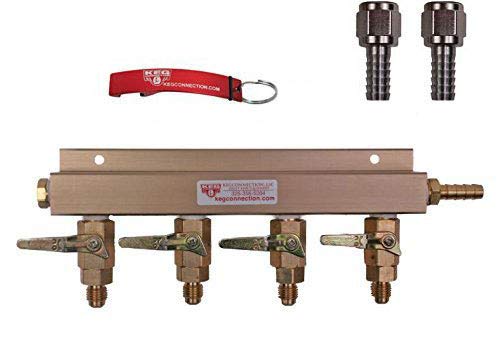 Amazon.com: 4 Way CO2 Manifold with Integrated Check Valves and MFL ...
