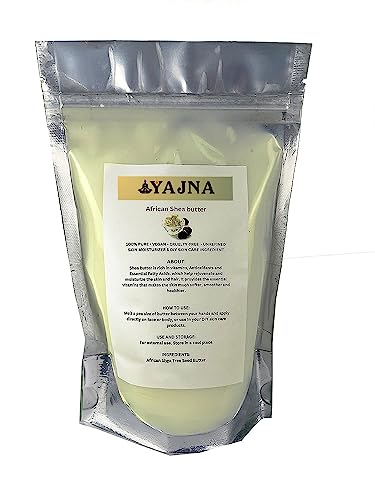 Yajna Organic Raw African Shea Butter 100% Pure, Natural & Unrefined | 1 LBS/450 GM Premium Grade A