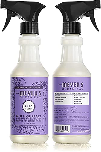 Image of MRS. MEYER'S CLEAN DAY Multi-Surface Everyday Cleaner, Limited Edition Lilac Scent, Removes Dirt & Freshens Surfaces, 16 FL OZ Spray Bottle (Pack of 6)