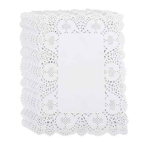 KICHOUSE 150 hojas Blondas Redondas Blancas de Papel Encaje Unidades Tapetes Decorativos para Vajilla y Bajoplatos Fiestas Perfectos para Pasteles y Eventos Especiales