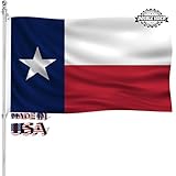 3x5 US Texas State Flag for Outside Double Sided TX Texas Flag Outdoor Heavy Duty 3 Ply Thick Polyester Material with 2 Metal Grommets 4 Rows of Stitching