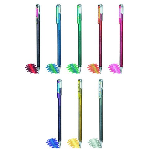 Amazon | 【限定】ぺんてる Hybrid Dual Metallic 8色セット（ケース
