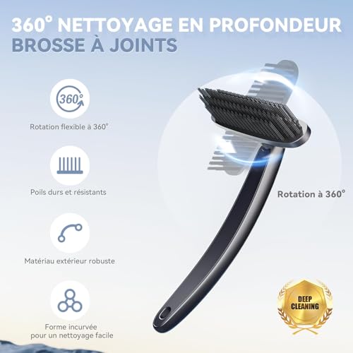 Image of Cleangor Rotatebrush - Rotating Crevice Cleaning Brushes, Home Essentials, Cleaner Scrub Brush Tool, Cleaning Supplies for Shower, Bathroom, Kitchen, Toilet, Window (2, White)