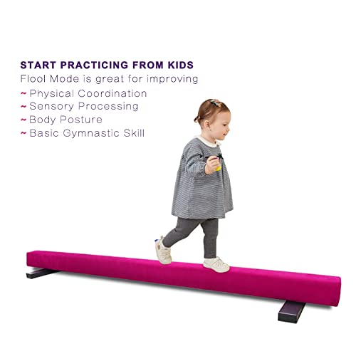Sealoha 6ft/8ft Balance Beam,High-Low Floor Beam Gymnastics Equipment,Non Slip Rubber Base, Gymnastics Beam with Legs for Training,Physical Therapy and Professional HomeTraining (Light Pink（8ft）) - Thumbnail 4