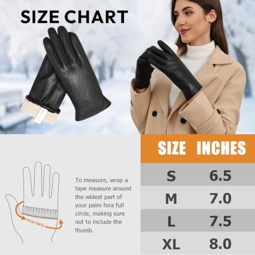 Image of Air Curvey Womens Winter Touch Screen Leather Gloves