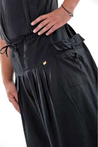 Pantalon Boubou Coton Epais Noir Ample Sarouel Large Taille Unique