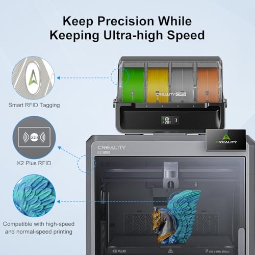 Image of Creality Hyper PLA Filament 1.75mm White 2KG, RFID 3D Printer Filament for High Speed 30-600mm /s, PLA Filament Support CFS, Fits for K2 Plus and Most 3D Printers 1kg(2.2lbs) /Spool