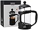 Nerthus FIH 320 Cafetera Francesa de émbolo, PP, Vidrio de borosilicato y SS, Negro, 800 ml