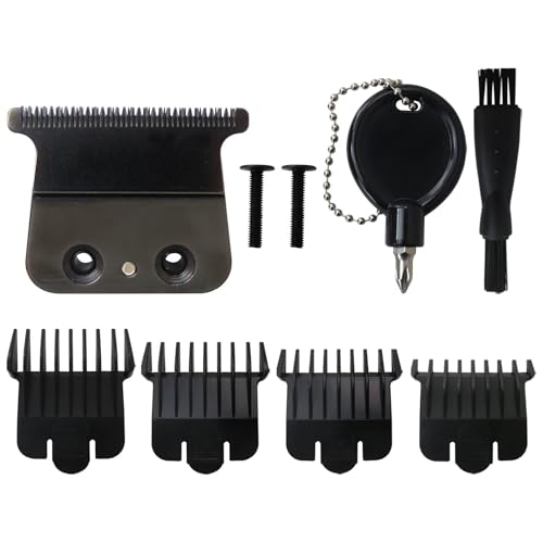 707B Replacement Blade Compatible for BaBylis-PRO FX787 & FX726 Trimmers,DLC Replacement Blades with 4 Guards Set Compatible for BaByliss Trimmer Blades - Black