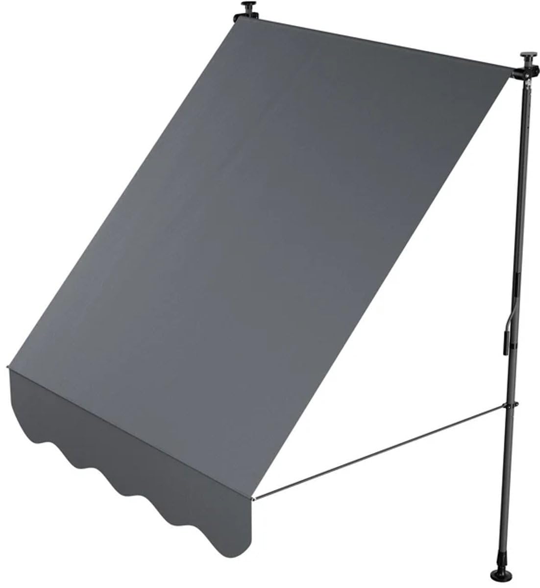 Juskys® Klemmmarkise Kapstadt 150x120 cm - Höhenverstellbar & UV-beständig - Balkon & Terrasse - Wetterfest & Sichtschutz - Terrassenüberdachung Grau
