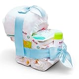 MilaBoo® Kinderwagen Windeltorte mit Hipp Produkten blau I Geschenk zur Geburt oder Taufe I Handgemachte Premium Windeltorte Junge für Babyparty I Made in Germany