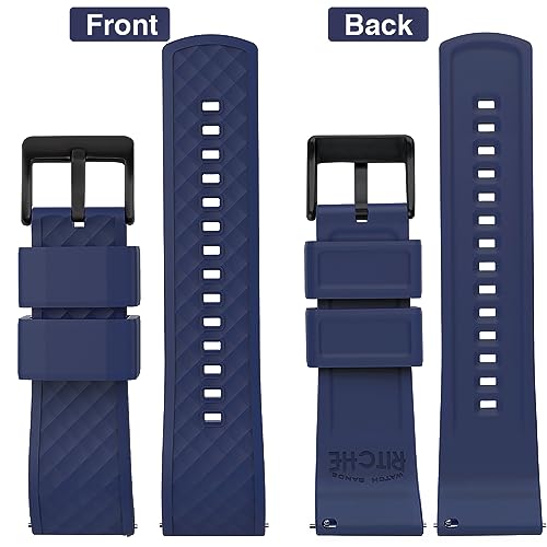 Ritche Christmas Gift Silicone Watch Bands 18mm 20mm 22mm 24mm Quick Release Rubber Watch Bands for Men, White Elephant Gifts, Stocking Stuffers For Men