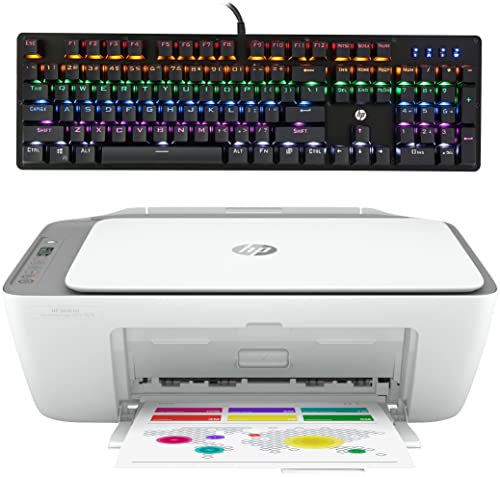 Image of HP Deskjet Ink Advantage Ultra 4826: Print, Copy, Scan, 2 Sets of Inbox cartridges & GK100 Wired Full Size RGM Backlit Mechanical Gaming Keyboard, Mechanical Switches, and Window Key Lock.