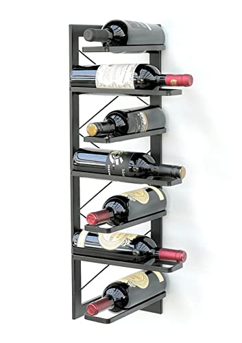 DanDiBo Étagère à vin en métal noir - 70 cm - Étagère d'angle - 96292 - Porte-bouteilles - Support mural moderne - Pour 7 bouteilles