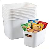 suaywo 10 cajas de almacenamiento de plástico, canastas de cocina, cestas de almacenamiento de plástico, cestas de almacenamiento abiertas con asas, adecuadas para oficina y hogar, 26 x 17 x 15 cm