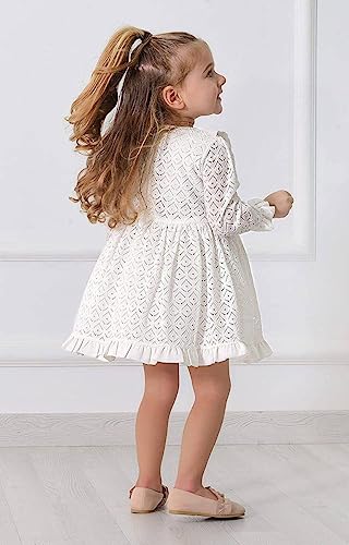 Lilax Girl Lace White Flower Girl Party Princess Boho Dress2