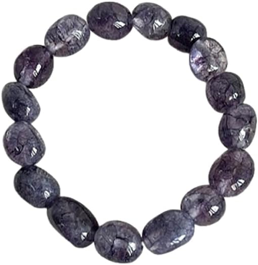 Natural Crystal Beaded Bracelet for Women, Genuine Gemstone Stretch Bracelet 8–10mm Irregular Stone Beads, Colorful Healing Crystal Jewelry for Everyday Wear and Gift