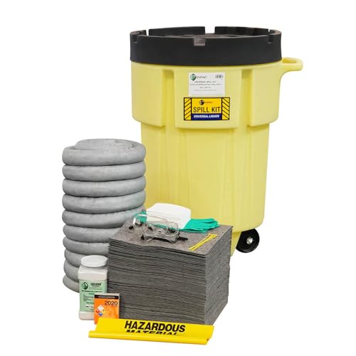 ENPAC 95-Gallon Wheeled Poly SpillPack Spill Kit, Universal/Aggressive/Oil-Only Absorbents, Drum Not Included (Universal)