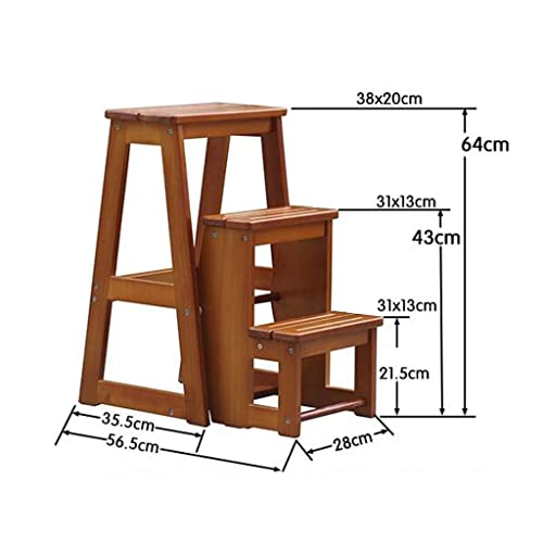 Taburetes escalonados de cocina estante de pie y escalera plegable de madera resistente 300 LB 4