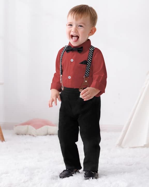 DISAUR Baby Boy Clothes Suits Toddler Dress Shirt With Bowtie Suspender Pants Outfit Sets Gentleman Wedding 1-6 Years - Image 2