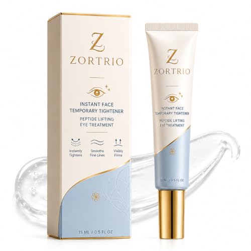 Pricyru ZORTRIO Instant Firming Eye Serum, Under Eye Tightener Cream with Firming Formula, Helps Smooth the Look of Fine Lines, Wrinkles, Puffiness & Under Eye Bags, Quick Drying Gel for Mature Skin