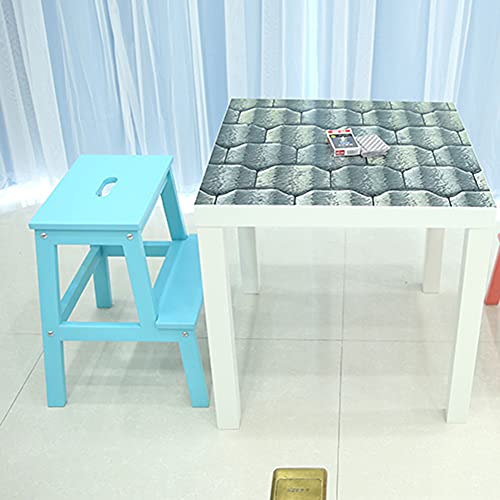 Taburete de escalera de madera con 2 niveles para armarios y hogar 6