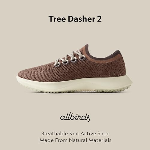 Allbirds Women's Tree Dasher 2, Active Running & Walking Sneakers - Hazy Cocoa (Stony Cream Sole) - 7 Medium