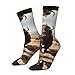 XZDWPY North American bison herd Unisex Mid-Calf Socks 2 Black-1 Polyester Skin-Friendly Moisture-Wicking Fashionable Crew Socks