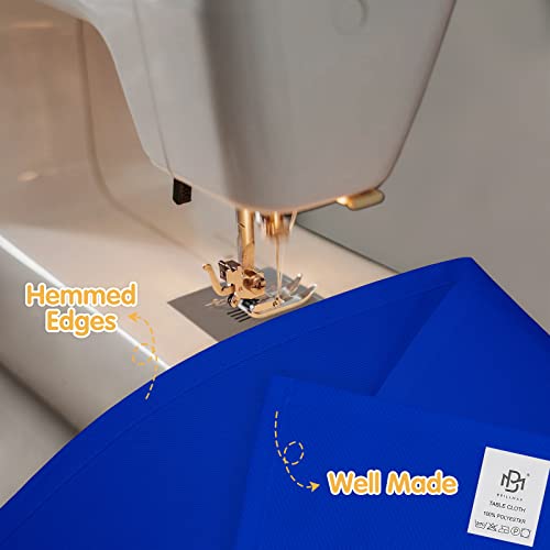 Image of BRILLMAX 10 Pack Royal Blue Tablecloths 60x102 Inch for 6ft Rectangle Table | 150 GSM Polyester Fabric, 15 inch Standard Drop, Water, Stain & Wrinkle Resistant Cloth Cover for Wedding Reception Banquet Party