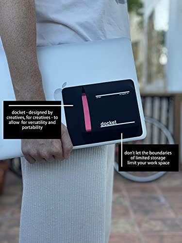 Image of External Hard Drive Holder for Laptop-Closed Pocket Design with Cable Hole for Safe Storage-Multi-Use Computer Accessories Adhesive Pouch-Meant to Expand Storage and Eliminate Boundaries,Black