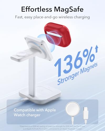 Image of ESR for AirPods Pro 3 Case, Compatible with AirPods Pro Case 3rd Generation (2025), Compatible with MagSafe, Full Drop Protection Cover with Lanyard, Red
