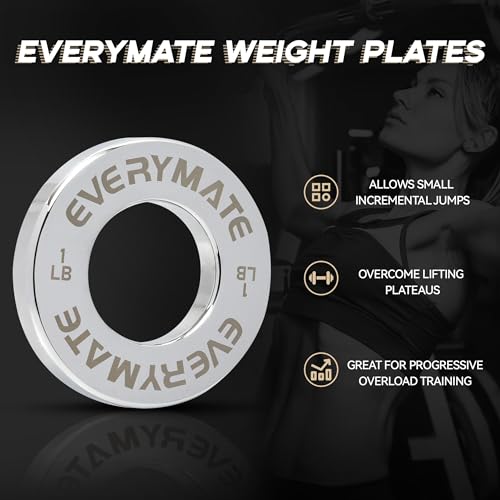 Image of EVERYMATE Fractional Micro Weight Plates Set of 8 Weight Plate Pair of 0.25LB 0.5LB 0.75LB 1 LB for Olympic Barbells for Strength Training Micro Plates Weight Plate