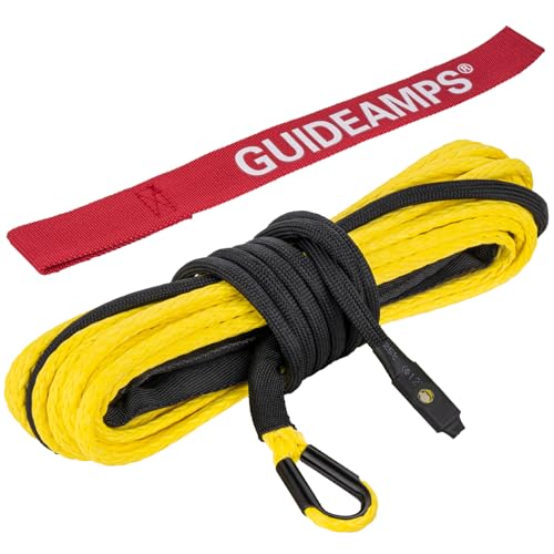 guideamps Synthetic Winch Rope 1/4" x 50 ft, 10,000 lbs