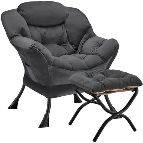 Consejos y comparativas para Comprar Sillón director los más solicitados. 37 Congermom - Silla perezosa con silla otomana plegable moderna y grande, sofá contemporáneo para descanso y ocio, con reposabrazos, sofá tapizado, sillón de lectura para...
