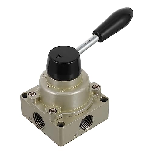 FUNOMOCYA Rotary Lever Hand Valves Air Flow Control Valve 3 Position 4 Way Valve Aluminum Alloy Constructi