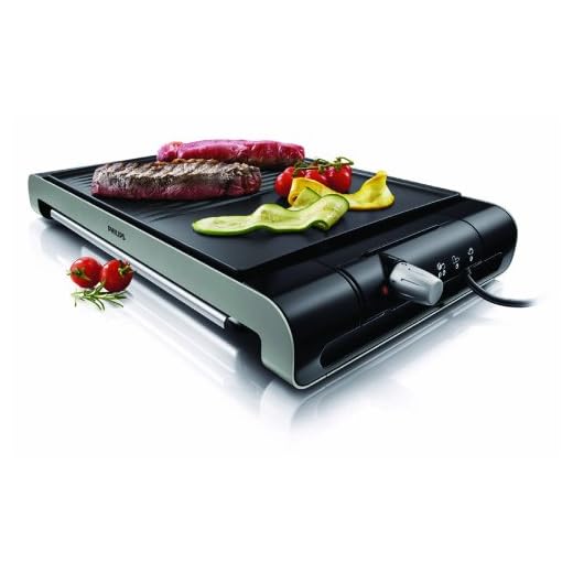 Philips HD4419/20 - Plancha de Asar, 2300 W, Doble superficie, Antiadherente, Apto Lavavajillas, Color Negro