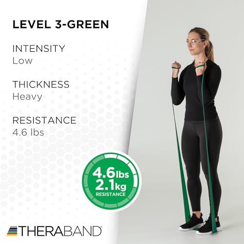 THERABAND Resistance Band, Green, Heavy, 50-Yard Roll, Latex-Free, Elastic Band for Exercise, Physical Therapy, Yoga, Pilates, Stretching, Home Workouts, Cut-to-Length, Color-Coded Levels