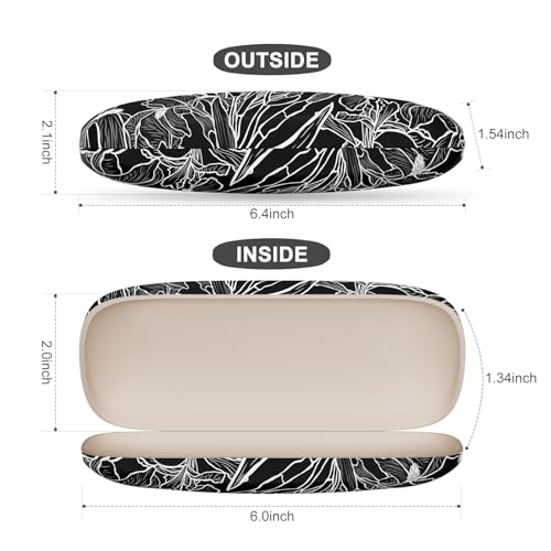Image of Eyeglasses Case, Portable Hard Shell Protective Case for Glasses, Eyeglass Holder Box for Women with Cleaning Cloth