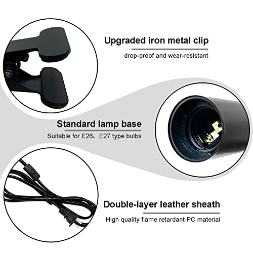 Grow Light 360°Gooseneck Lamps For Indoor Plants, Flexible Sunlike Growing Heating Lamp, Clip Clamp Lamp Holder For Hydroponics Succulent Small Plants, On/Off ( No Bulb ) #TOP2