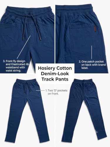 Image of Men's Regular Fit PC Denim-Look Track Pants| Lightweight & Breathable Cotton Fabric| Perfect for Casual Outings, Lounge & Night Wear (PC-Denim)