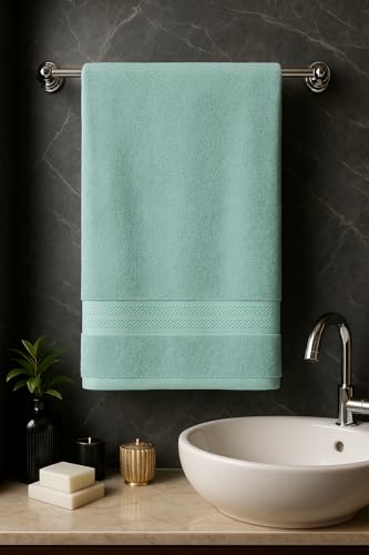 Image of Bombay Dyeing Towel 100% Cotton Tulip Bath Turkish Towel | 450 GSM, Super Soft & Ultra Absorbent | 75cm x 150cm | Hand Washable & Machine Washable (Beach Glass)
