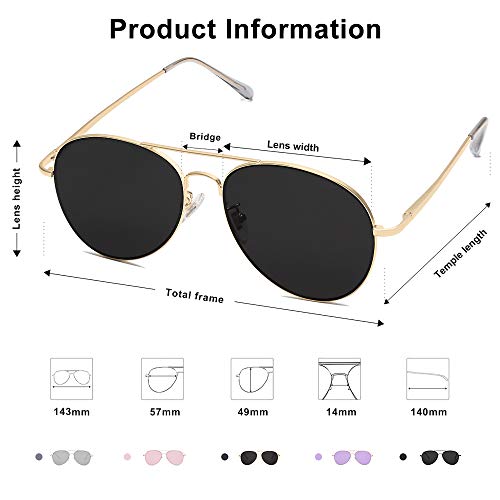 Image of SOJOS Classic Aviator Sunglasses for Women Men Metal Frame Spring Hinges SJ1030