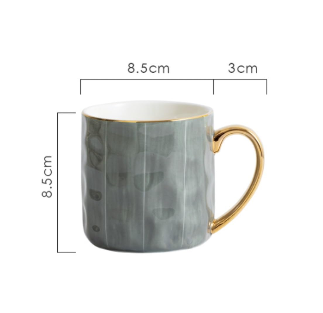Tasse Kaffeebecher Tassen Hochfarbige Keramiktasse Bürokaffeetasse Milchtasse Paar Wassertasse Multifunktionstasse Grau Gestreift Teetasse Kaffeetassen (Color : B, Size : 300ml)