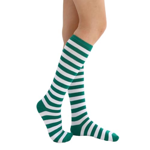 Image of Women's Knee High Athletic Socks Casual Stripes Tube Socks Outdoor Sport Socks