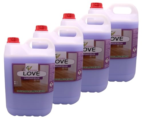 Pack 4 Limpiasuelos Love 5L – Gunner Smoke - Garrafas Multiaroma para Suelos Limpios y Perfumados – Ideal para Hogar y Negocios